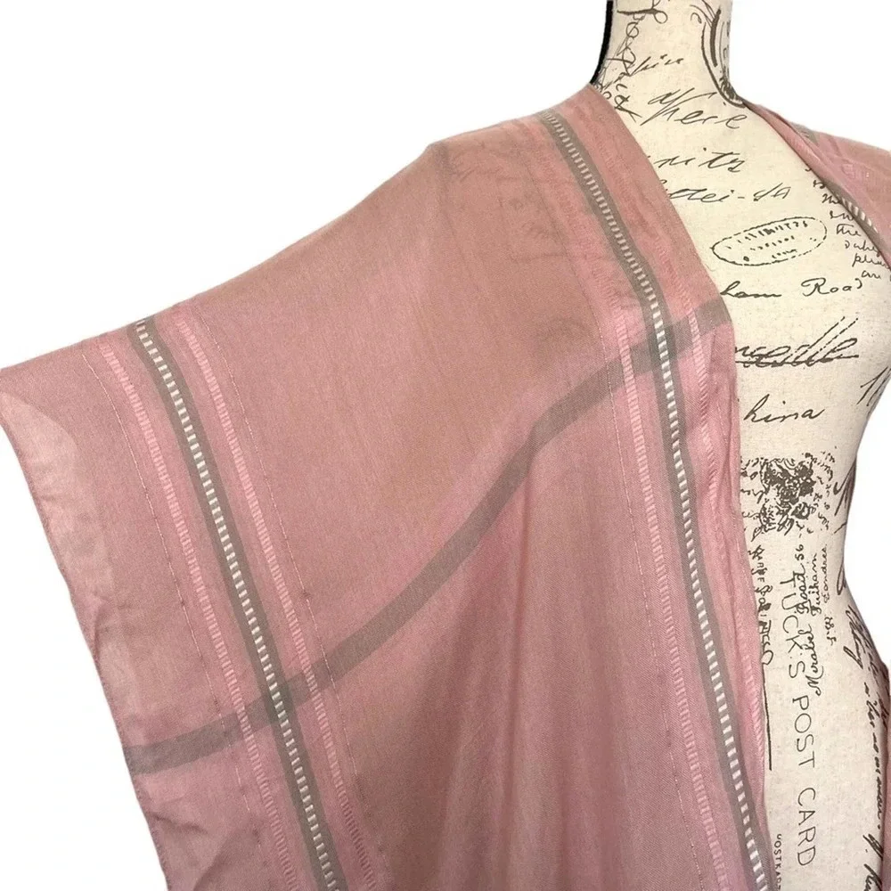 NEW LC Lauren Conrad Women Wrap One Size Pink Striped‎ Boho Open Front Layering